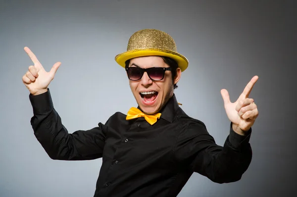 Funny man with vintage hat — Stock Photo, Image