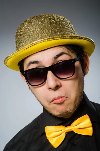 Funny man with vintage hat — Stock Photo, Image