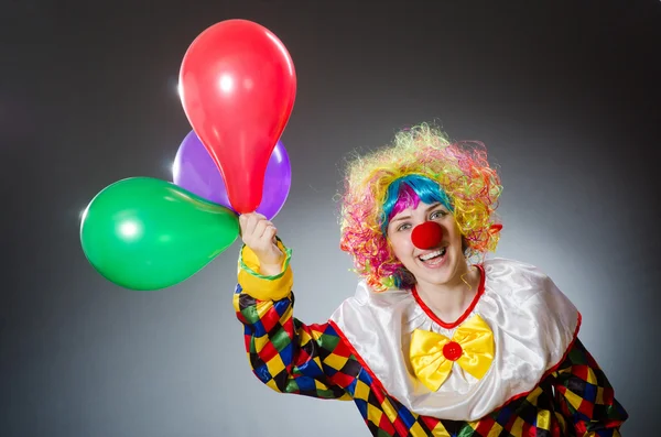 Rolig clown i komiskt koncept — Stockfoto