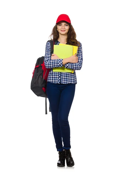 Joven estudiante aislado en blanco — Foto de Stock