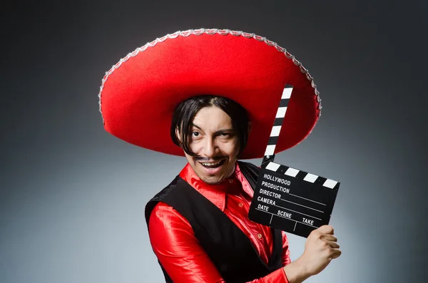 Person wearing sombrero hat in funny concept — Stock Photo, Image