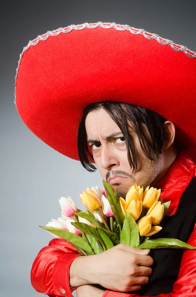 Persona che indossa cappello sombrero in concetto divertente — Foto Stock