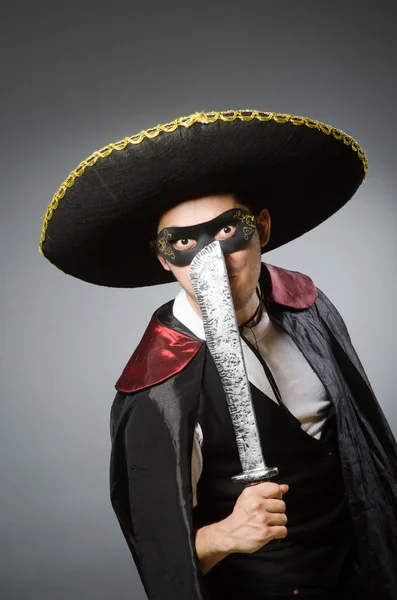 Person wearing sombrero hat in funny concept — Stock Photo, Image