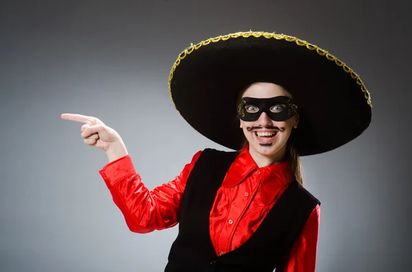 Pessoa que usa chapéu sombrero no conceito engraçado — Fotografia de Stock