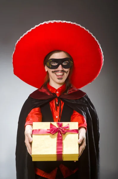 Person mit Sombrero-Hut in lustigem Konzept — Stockfoto