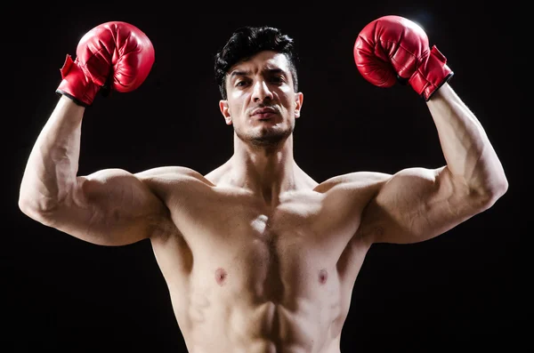 Muscular man in boxing concept — Stock Photo, Image