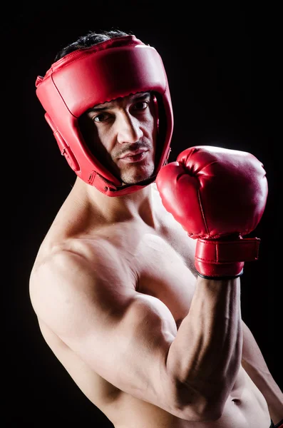 Muscular man in boxing concept — Stock Photo, Image