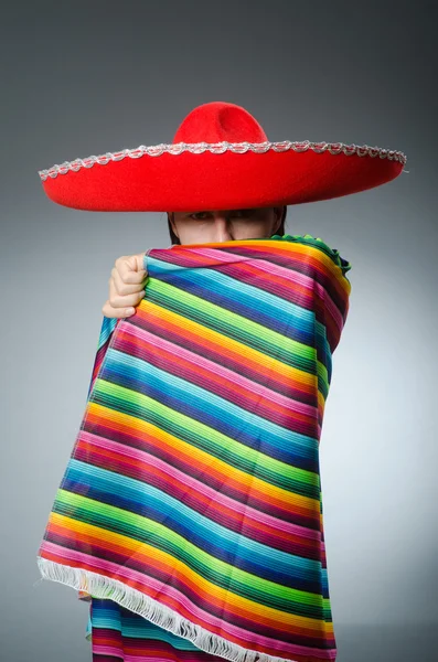 Funny mexican wearing sombrero hat — Stock Photo, Image