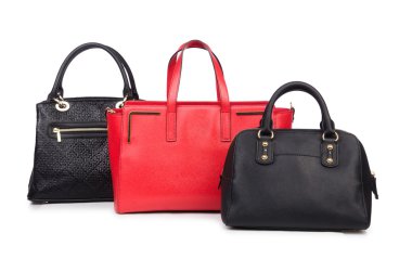 üzerinde beyaz izole kadın çanta