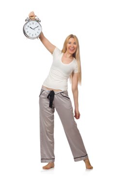 Saati beyaz olan kadın.