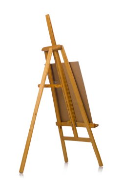 Beyaz arkaplanda Easel izole