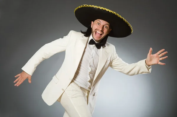 Person wearing sombrero hat in funny concept — Stock Photo, Image