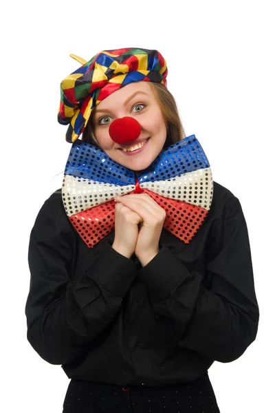 Grappige clown geïsoleerd op wit — Stockfoto