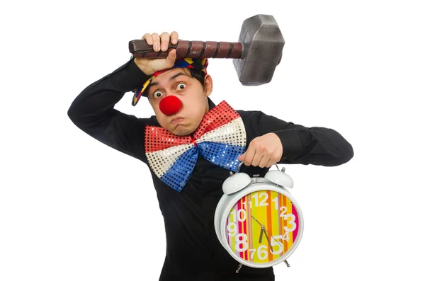 Grappige clown geïsoleerd op wit — Stockfoto