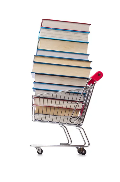 Bildungskonzept mit Büchern auf Weiß — Stockfoto