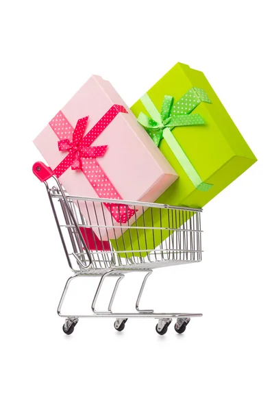 Carrello in vacanza concetto di shopping — Foto Stock