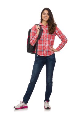 Beyaz tenli genç öğrenci.