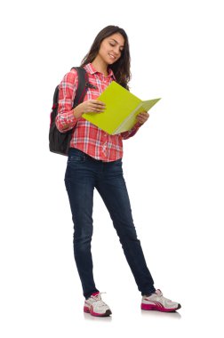 Beyaz tenli genç öğrenci.