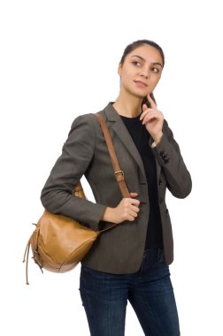 Beyaz tenli genç öğrenci.