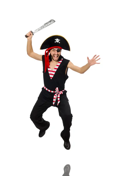 Muž pirát izolovaných na bílém pozadí — Stock fotografie