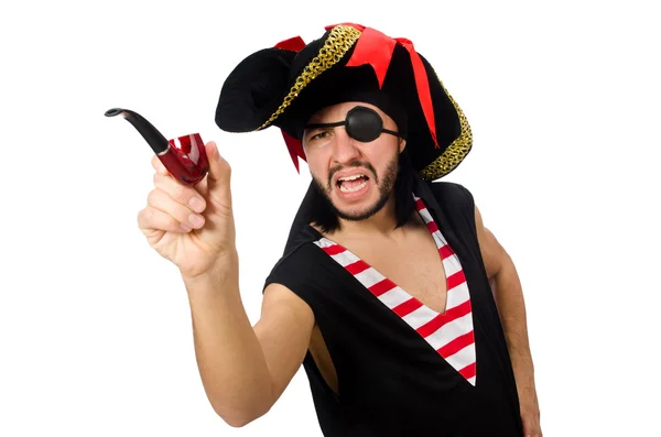 Speaking pirate with pipe — Stock Photo, Image