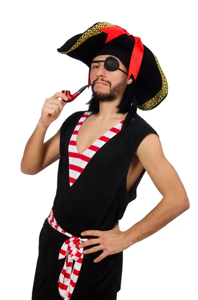 Muž pirát s trubkou — Stock fotografie