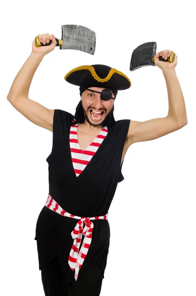Man pirate with axes — Stock Photo, Image