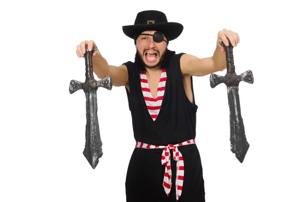 Man pirate with swords — Stock Photo, Image