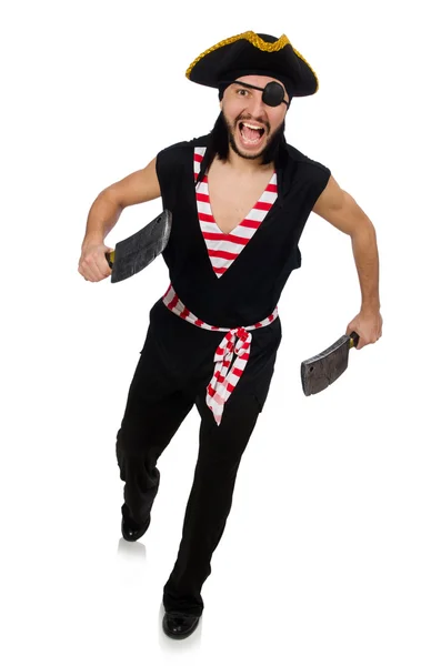 Homem pirata com machados — Fotografia de Stock