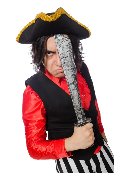 Pirata divertente con cappello e ascia — Foto Stock