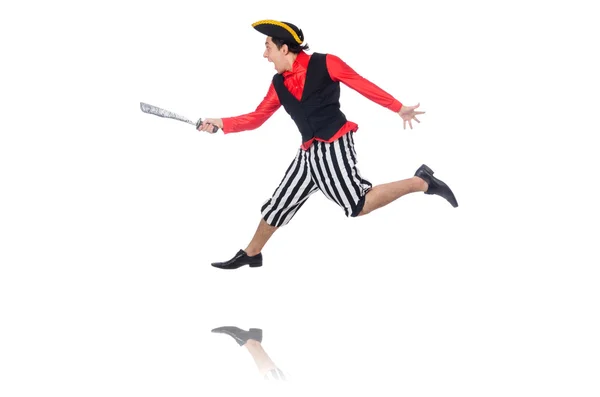 Srandovní pirát s kloboukem a sekera — Stock fotografie
