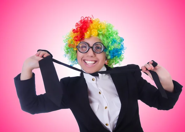 Donna clown donna d'affari — Foto Stock