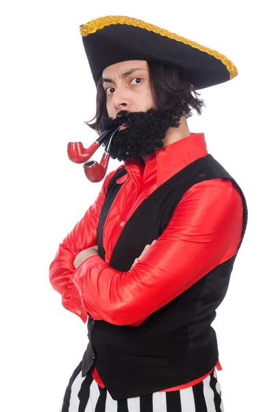 Funny pirate with pipe — Stock Photo, Image