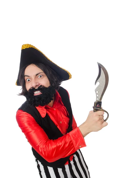 Funny pirate with knife — Stock Photo, Image