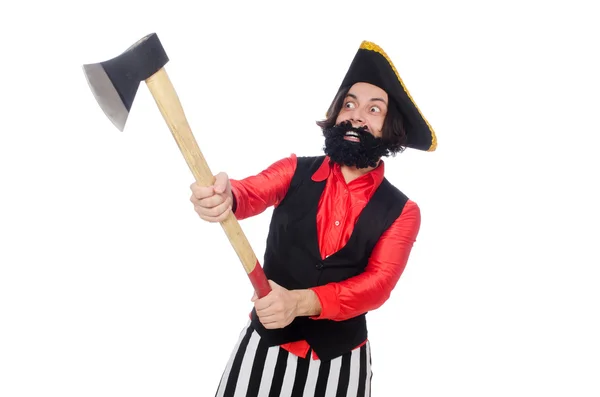 Pirata engraçado com machado — Fotografia de Stock