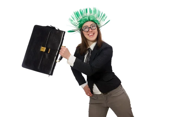 Funny businesswoman in business concept — Stock Photo, Image