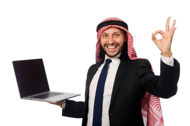 Beyaz bilgisayarlı Arap işadamı