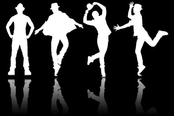 Silhouetten von Tänzern im Tanzkonzept — Stockfoto