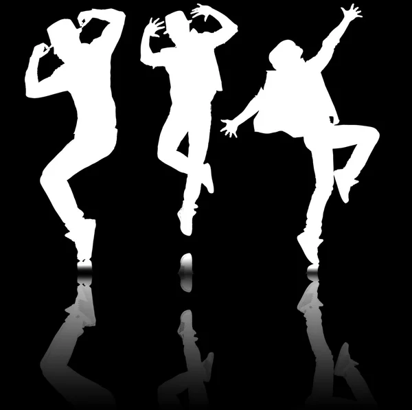 Silhouettes of dancers in dancing concept — Stock Photo, Image