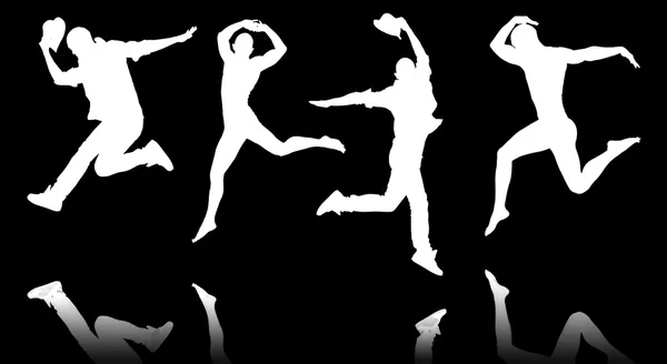 Silhouetter af dansere i dans koncept - Stock-foto