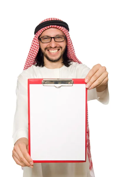 Hombre de negocios árabe aislado en blanco — Foto de Stock