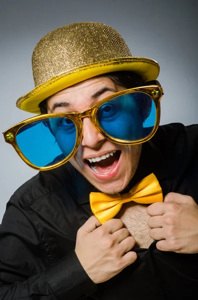 Funny man with vintage hat — Stock Photo, Image