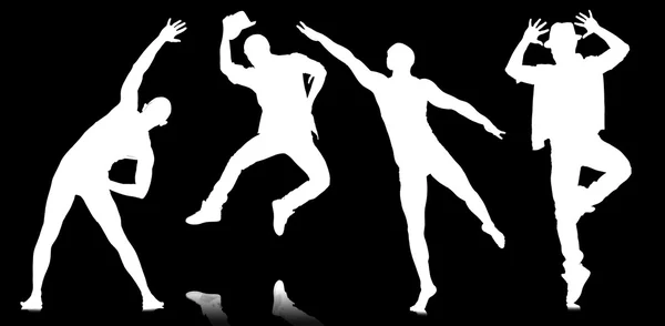 Silhouette di ballerini nel concetto di danza — Foto Stock