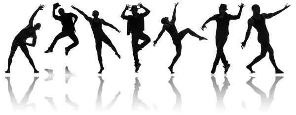 Silhouetten van dansers in dansconcept — Stockfoto