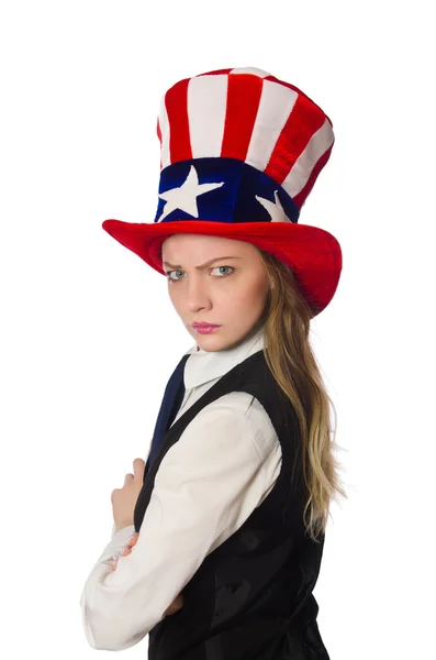 Chapeau femme avec des symboles américains — Photo