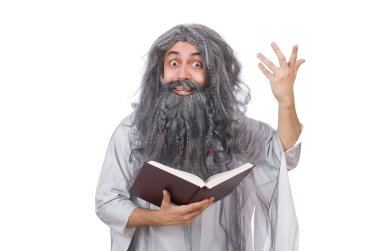 Beyaz tenli komik yaşlı adam.