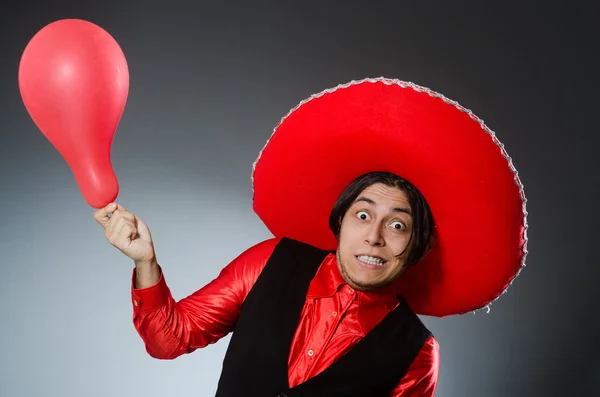 Person wearing sombrero hat in funny concept — Stock Photo, Image