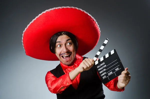 Person wearing sombrero hat in funny concept — Stock Photo, Image