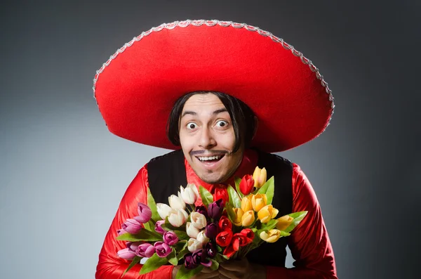 Person wearing sombrero hat in funny concept — Stock Photo, Image