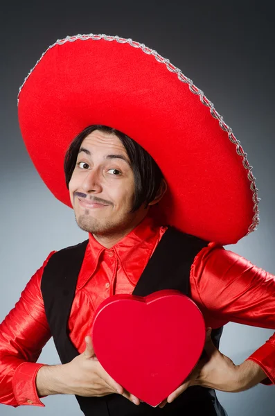 Persona che indossa cappello sombrero in concetto divertente — Foto Stock